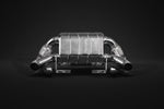 Capristo F430 16M valved exhaust, rear view of polished muffler and outlets