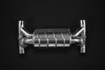 Capristo F430 Scuderia muffler from above with flex joints and inlets