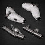 Capristo Ferrari F8 set: heat-wrapped downpipes and valved end pipes