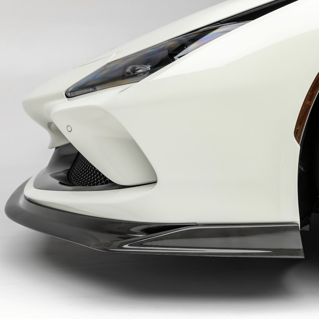 F8 front spoiler corner, low side 3/4 detail