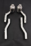 Capristo Roma downpipe set arranged left and right with straight pipes
