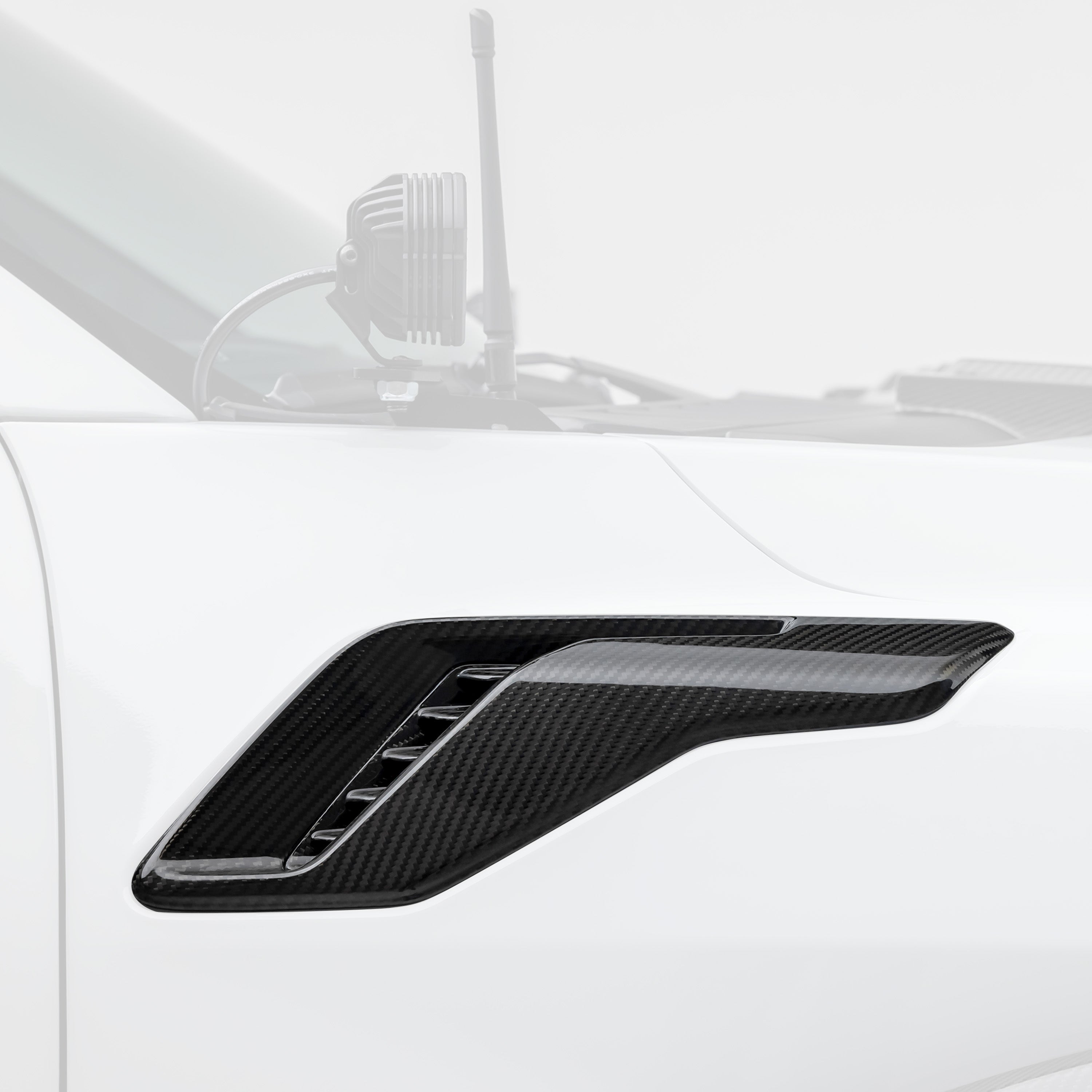 Raptor R fender side vent, faded view highlighting carbon