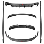 A top view of Urban Automotive Carbon Fiber Bodykit Audi C8 RS6 2020+ with all its parts with white background