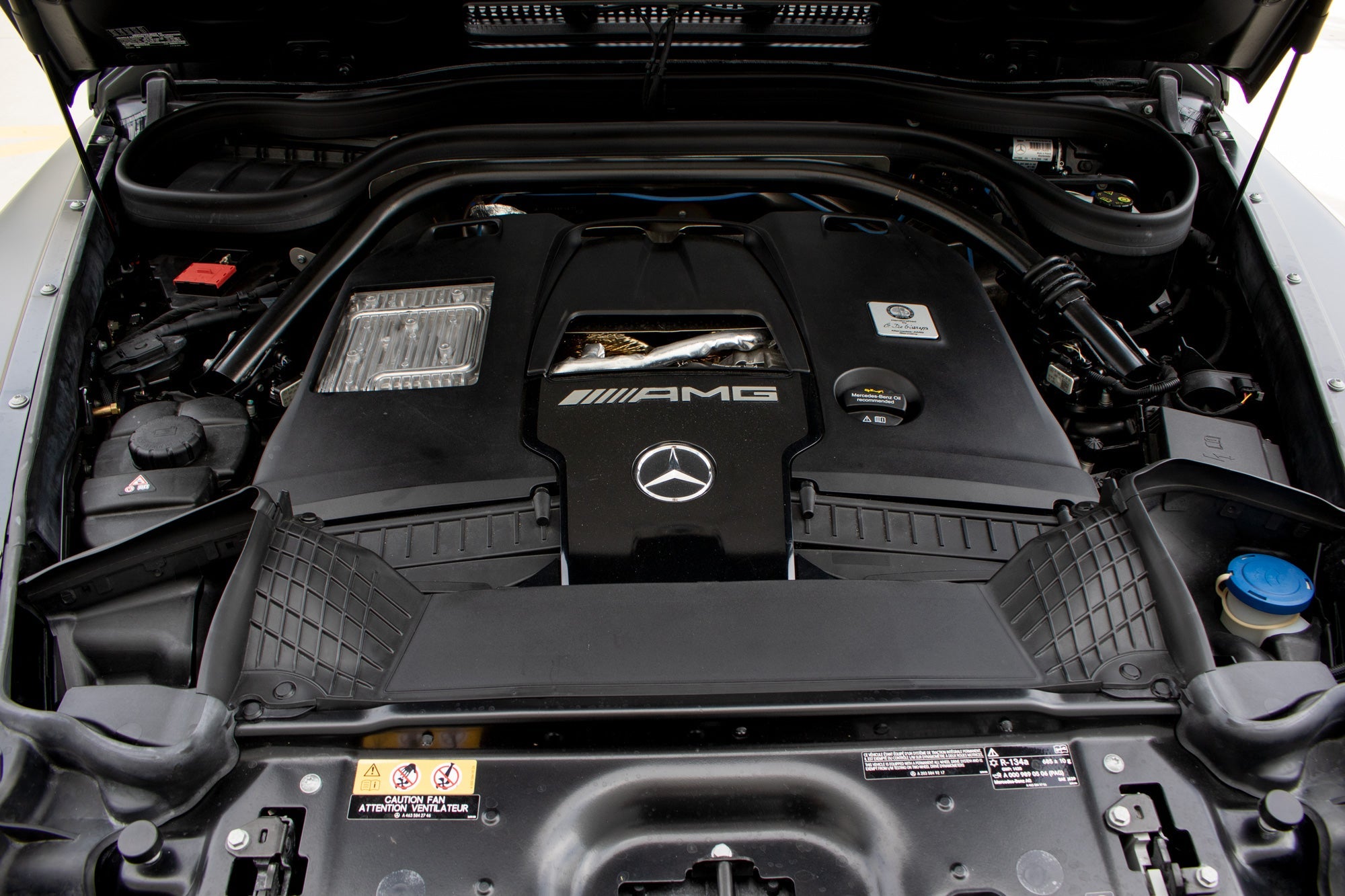 G-Class M177 engine bay with RennTech parts fitted - R2 Performance Package for the 2017-2023 C 63 / C 63 S AMG Coupe