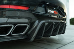 A1 carbon rear diffuser close up on the car - Carbon Fiber Rear Diffuser for the 2019-2026 AMG GT 63 4-Door Coupe