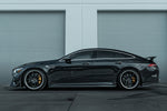 Black AMG GT 4-Door car side profile with A1 side skirts - Carbon Fiber Aero Package for the 2019-2026 AMG GT 63 4-Door Coupe