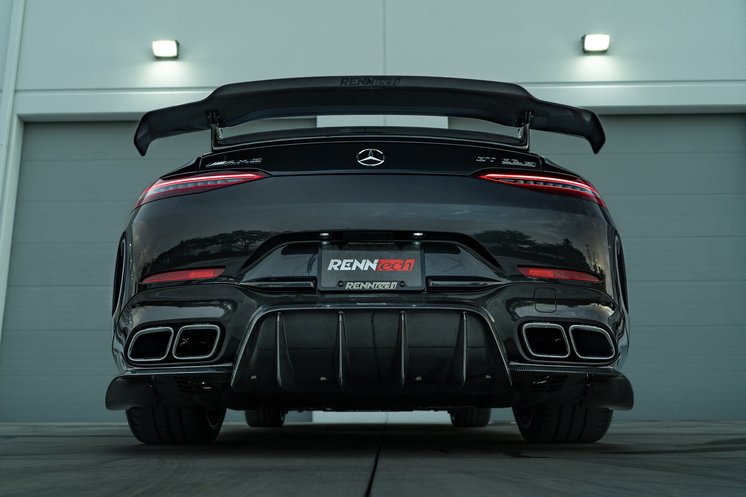 Rear of the AMG GT 4-Door car with the A1 diffuser and wing - Carbon Fiber Rear Diffuser for the 2019-2026 AMG GT 63 4-Door Coupe