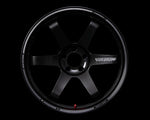 A front view of Volk Racing TE37 Ultra M-Spec Wheel 20x10 5x114.3 30mm Gloss Black with white background