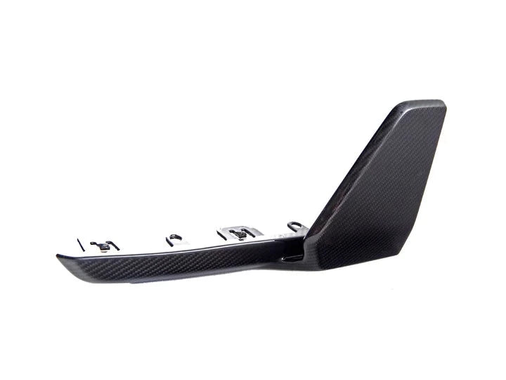 A side view of AUTOTECKNIC DRY CARBON REAR WINGLET SPLITTERS - BMW G05 X5 M-SPORT 2019+ with white background