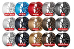 An overview of HRE FlowForm FF28 Wheels's optional color finishes with a white background