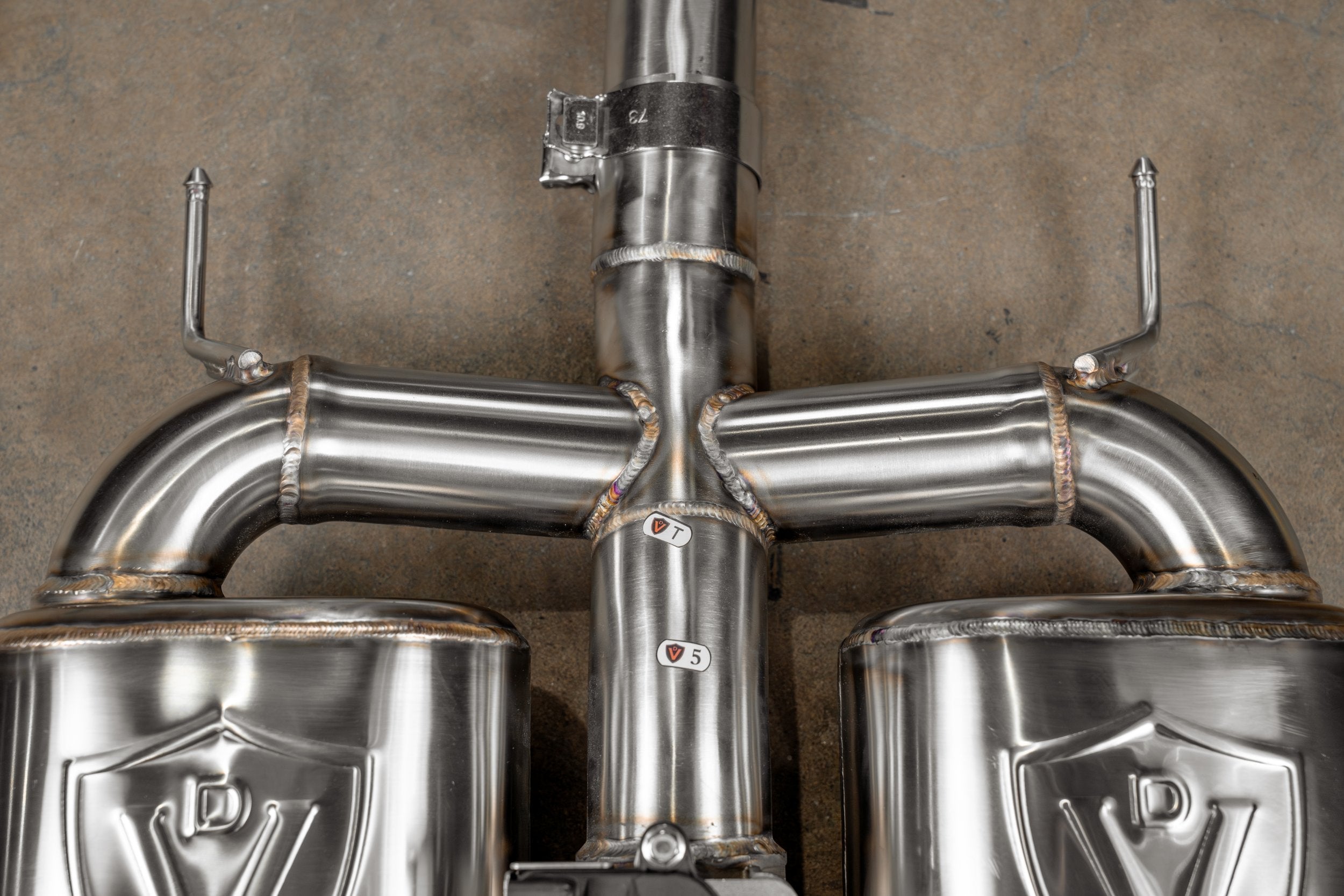 Valvetronic Designs Valved Exhaust Civic Type R / Integra Type S manufacturer gallery: twin mufflers, center tube and three outlet branches
