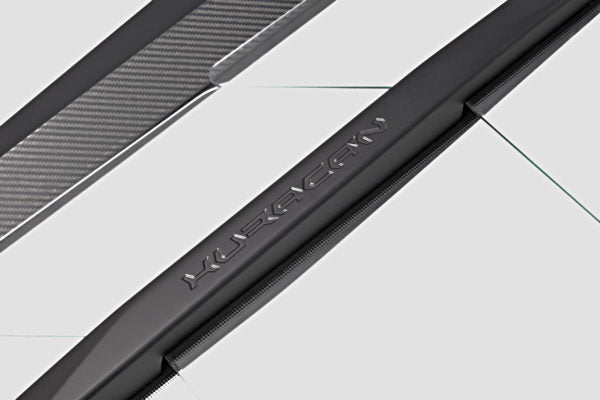 close top view of Capristo Carbon Engine Bonnet/Hood (Matte) for Lamborghini Huracan 2014-2019 fitted inside a car