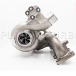 A front view of Pure Turbos Hyundai Genesis 2.0T Turbo Upgrade with a white background and Pure Turbos watermark in translucent color