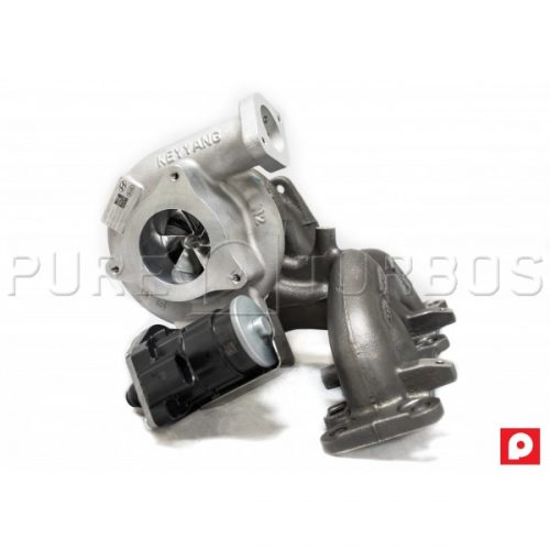 A front view of Pure Turbos Hyundai Veloster N Turbo Upgrade with a white background and pure turbos translucent watermark