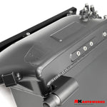 A close up view of Thermal Tungsten Grey of the RK Autowerks S58 BILLET PORT INJECTION MANIFOLD with a white background