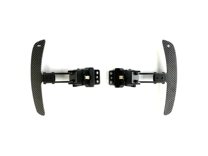 A front view of AUTOTECKNIC MAGNETIC CORSA SHIFT PADDLES - PORSCHE VEHICLES with white background