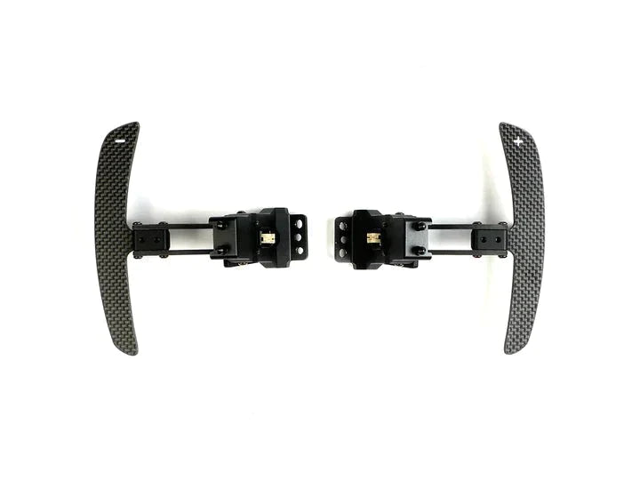 A front view of AUTOTECKNIC MAGNETIC CORSA SHIFT PADDLES - PORSCHE VEHICLES with white background