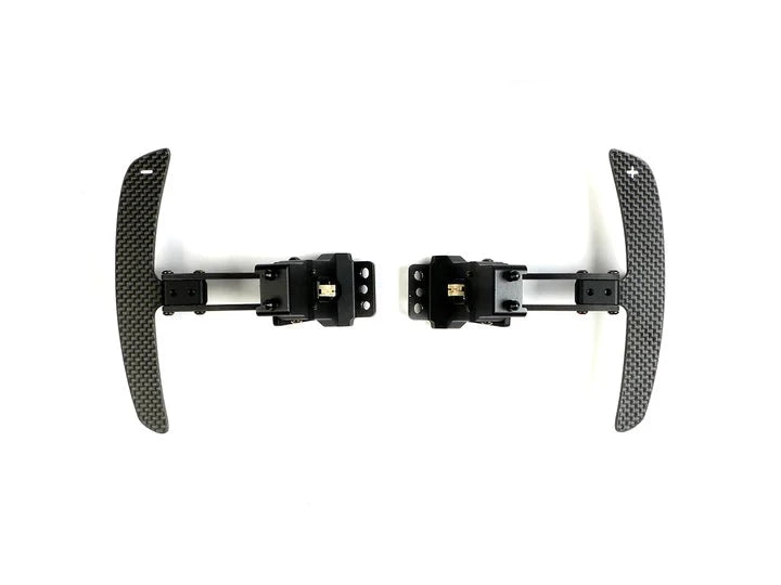 A front view of AUTOTECKNIC MAGNETIC CORSA SHIFT PADDLES - PORSCHE VEHICLES with white background