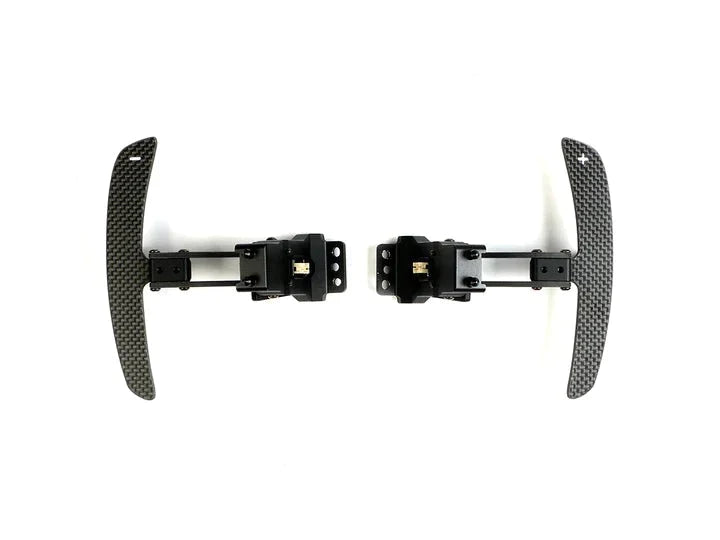 A front view of AUTOTECKNIC MAGNETIC CORSA SHIFT PADDLES - PORSCHE VEHICLES with white background