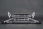 wide view of Capristo FreeFlow Exhaust for Ferrari 348 1989-1995 with black background