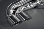 close view of Capristo FreeFlow Exhaust for Ferrari 348 1989-1995 with black background
