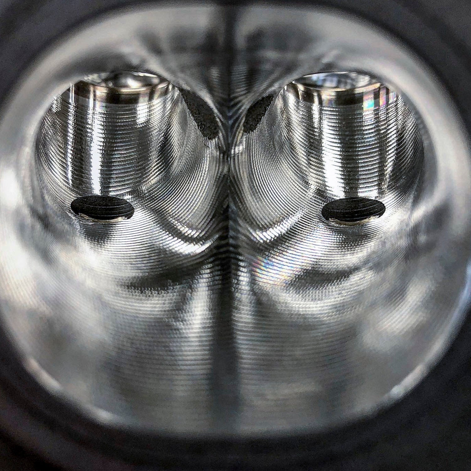 A very close view of a part of RK Autowerks S63TU/4 PORTED & POLISHED CNC HEADS