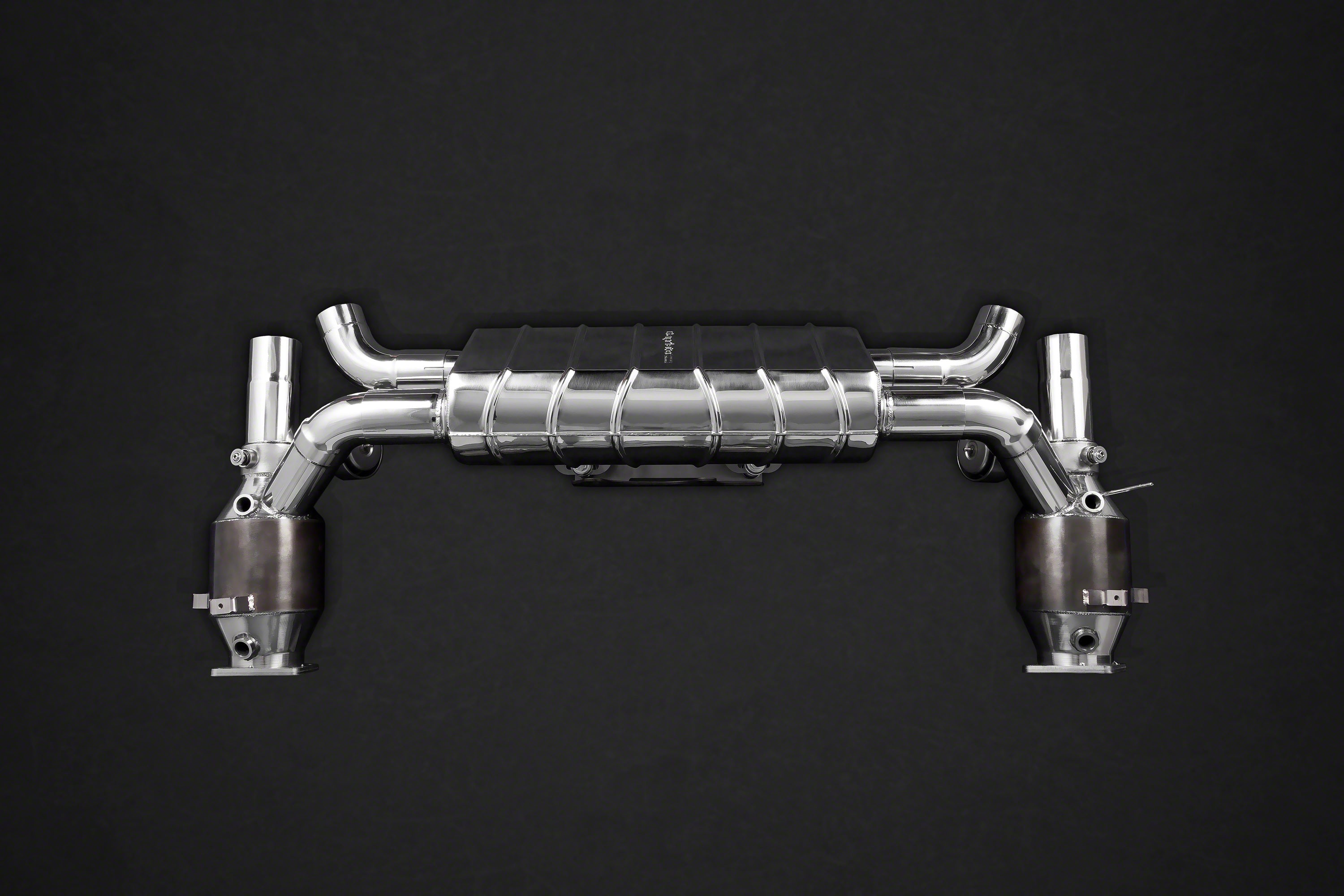 Capristo valved exhaust for the Porsche 991.2 Carrera/4/S, top view