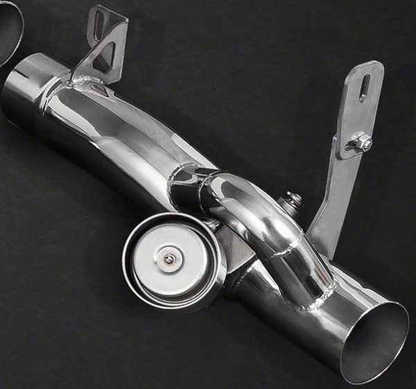 top view of Capristo Valved Exhaust for Ferrari 488 Pista 2018-2020 with black background