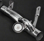 top view of Capristo Valved Exhaust for Ferrari 488 Pista 2018-2020 with black background