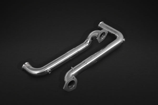 wide view of Capristo Cat Delete Pipes for Lamborghini Diablo 1993-2000 with black background