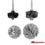 A view of parts of RK Autowerks S58 STAGE 2 TURBO UPGRADE – M3 M4 G80 G82 G83 – X3M X4M F97 F98 with a white background