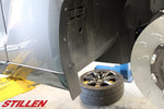 wide view of Stillen Mud Flap Kit [Front] for Nissan GT-R R35 2009-2012 fitted inside a car