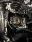 A top view of RK Autowerks F90 F92 M5 M8 BILLET METHANOL NOZZLE ADAPTERS fitted on a car