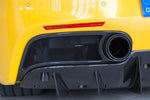 close view of Capistro Carbon End Pipe Shells (Matte) for Ferrari 488 GTB / GTS 2015-2019 in a car