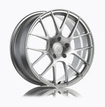 A side view of Titan 7 T-S7 Forged Split 7 Spoke Wheels in Iridium Silver for AUDI 19" 8V A3 / S3 2012-2023