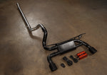 Valvetronic Designs Blackbear Exhaust Jeep Wrangler JL / JLU manufacturer gallery: complete exhaust laid diagonally beside the control kit