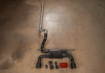Valvetronic Designs Blackbear Exhaust Jeep Wrangler JL / JLU manufacturer gallery: long front pipe above the black rear muffler and control kit