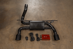 Valvetronic Designs Blackbear Exhaust Jeep Wrangler JL / JLU manufacturer gallery: black rear muffler, twin outlets, controller and wiring laid out together