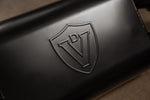 Valvetronic Designs Blackbear Exhaust Jeep Wrangler JL / JLU manufacturer gallery: embossed shield logo on the black muffler housing