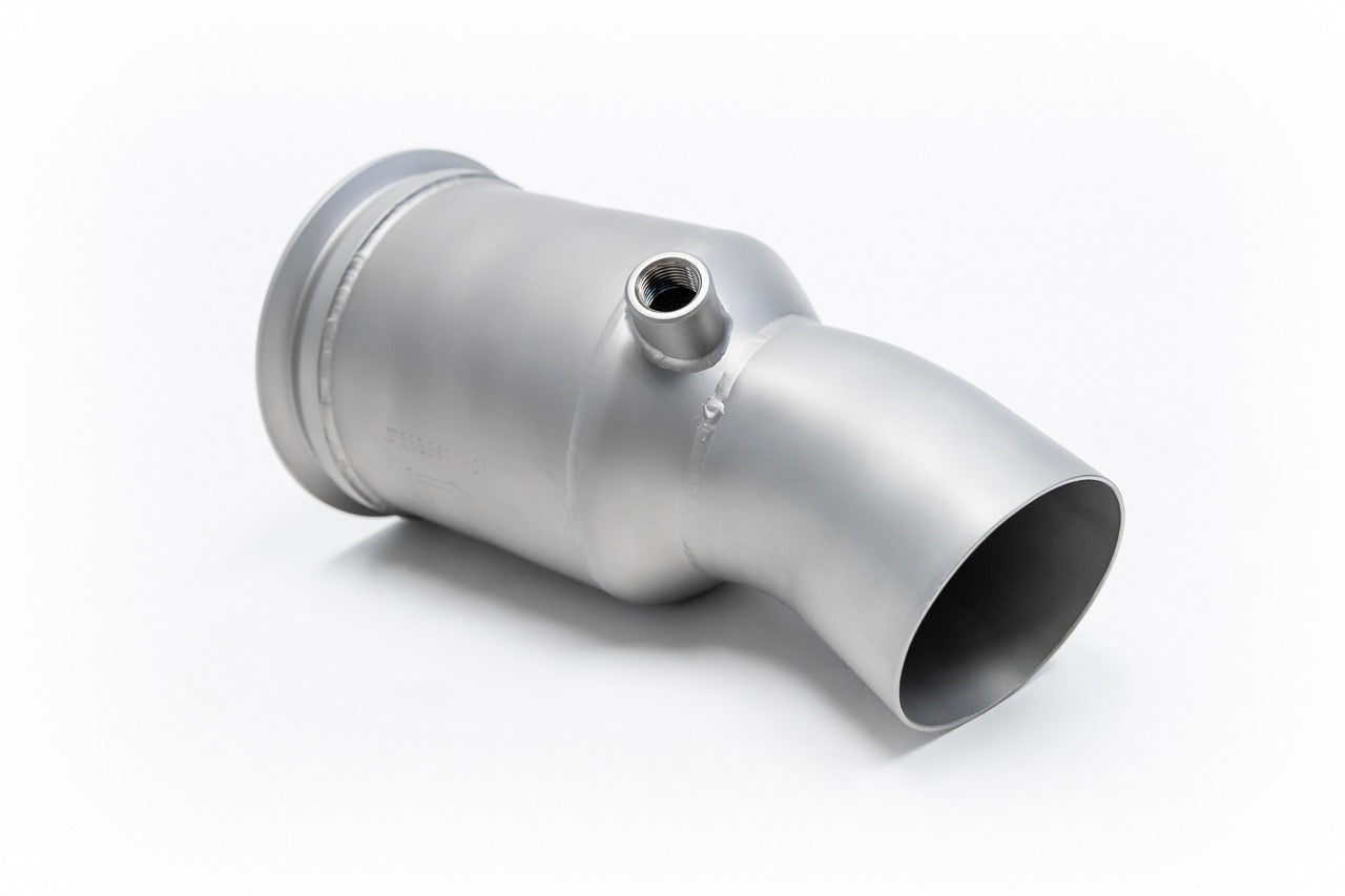 Soul 991.2 GT2 RS catted / catless race pipes: sport cat race pipe, outlet view