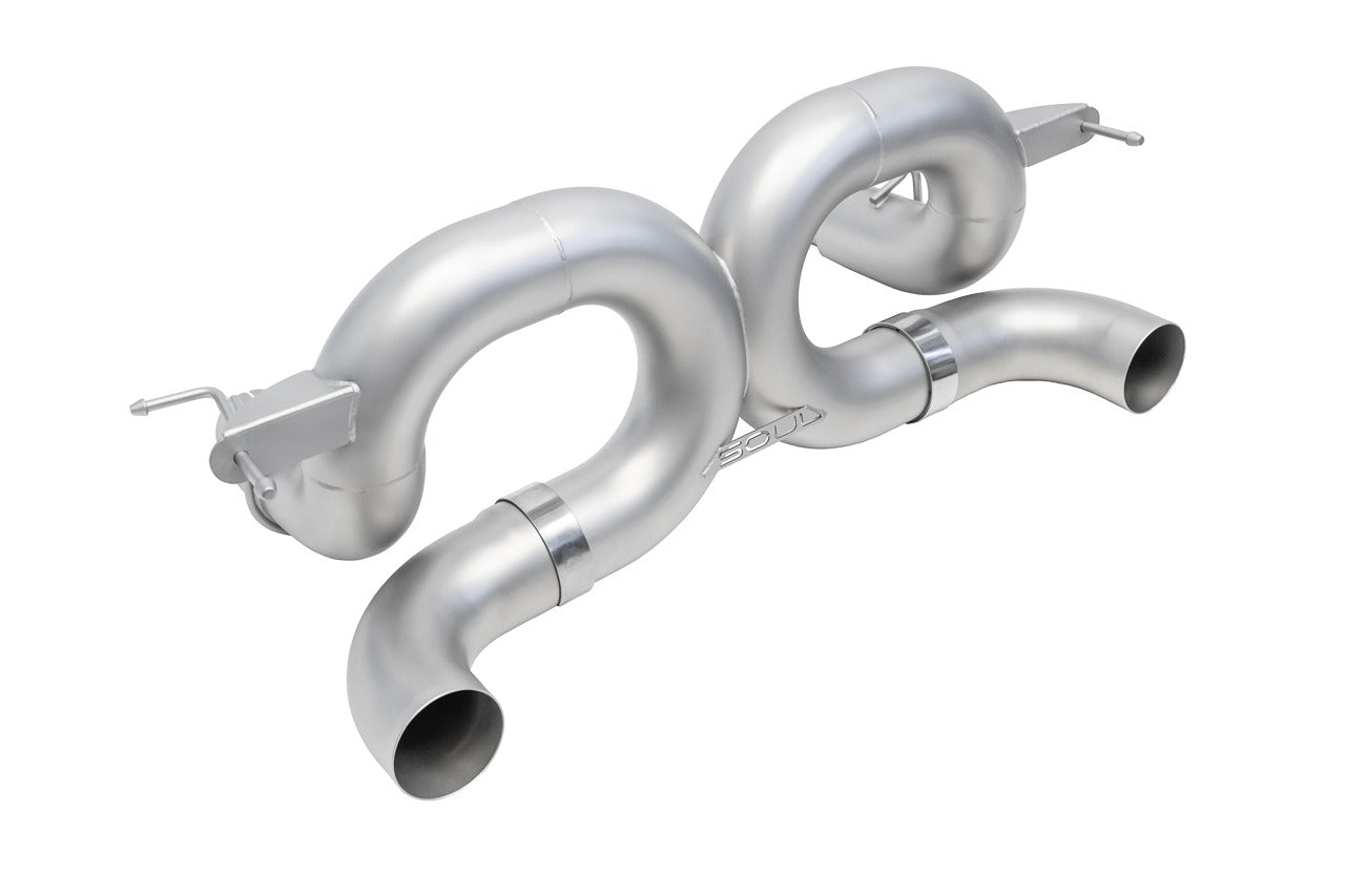 Soul 488 / 488 Pista 3.5″ rear exhaust system: rear exhaust, angled view