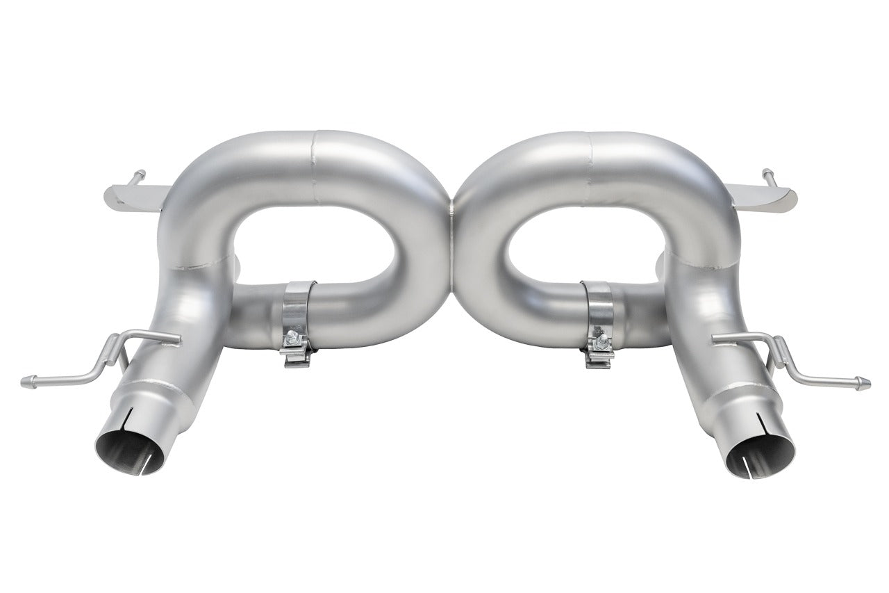 Soul 488 / 488 Pista 3.5″ rear exhaust system: rear exhaust, front view