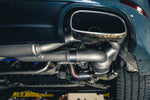 Soul 991.2 Carrera non-PSE valved exhaust package (Reuse OEM): valved package installed, close view