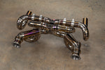 Titanium F1 exhaust Lamborghini Huracan: titanium F1 system angled