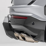 Urus diffuser and exhaust tips, low rear 3/4 close-up