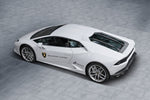 White Lamborghini Huracan from above with Capristo carbon and glass bonnet
