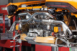 Capristo valved exhaust installed on a Lamborghini Huracan engine on lift