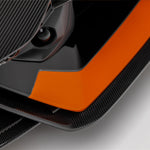 Revuelto spoiler edge by orange bumper, macro detail