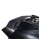 Revuelto carbon rear wing over engine, low side view