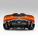 Orange Revuelto with rear diffuser, straight rear view